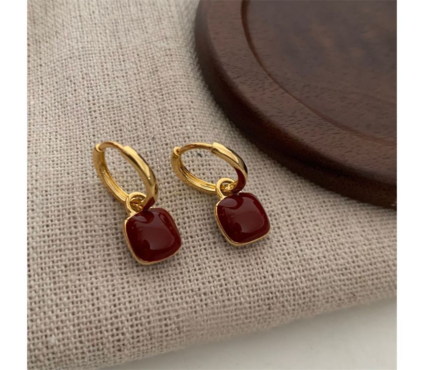 Square Dangle Silver Earring Sterling
