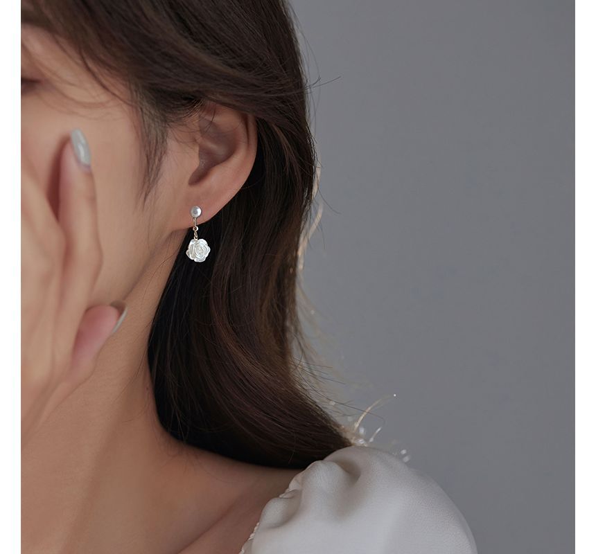 Earring Silver Floral Sterling Dangle