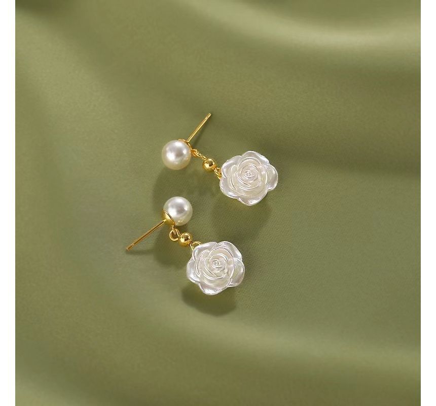 Earring Silver Floral Sterling Dangle