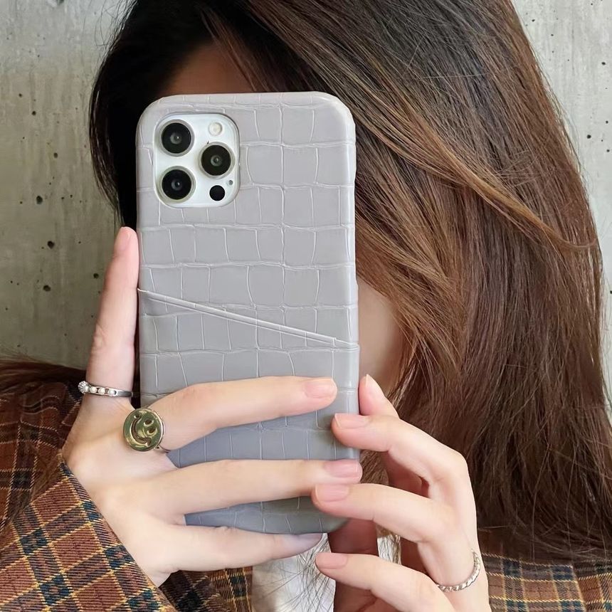 Faux Holder Phone Leather Card Case