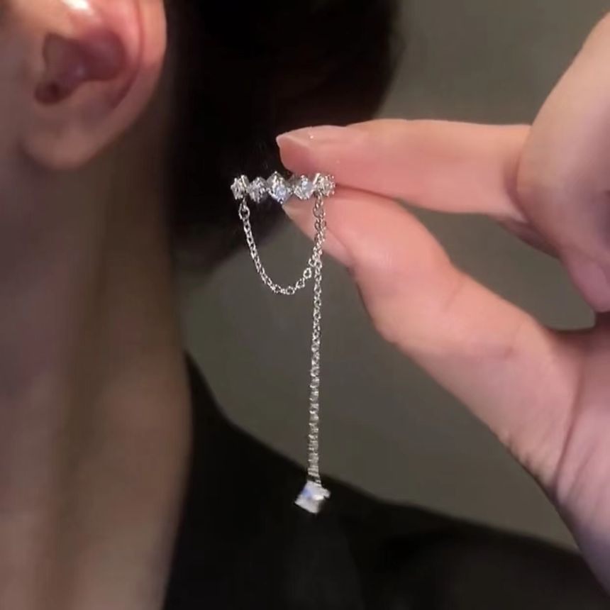 Earring Rhinestone Alloy Cuff