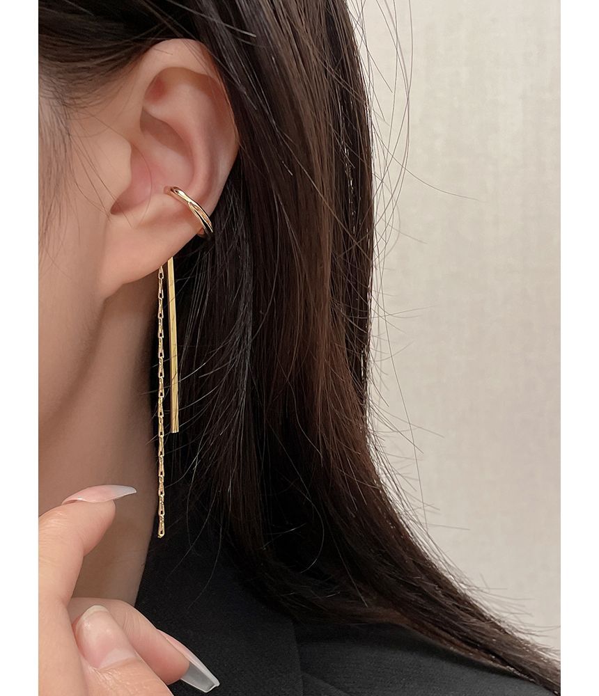 Fringed Cuff Earring Alloy
