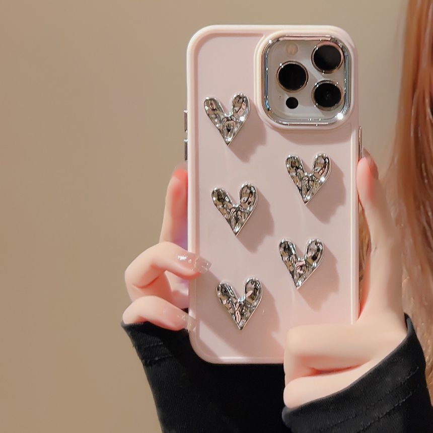 Heart Phone Metallic Case