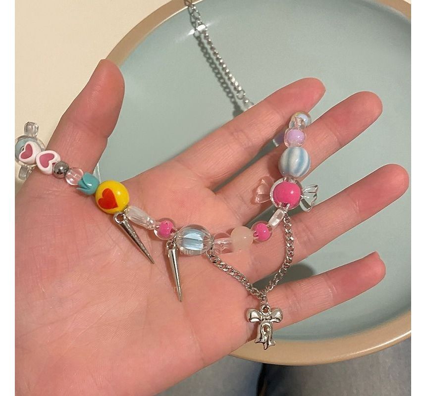 Beaded Necklace Bow