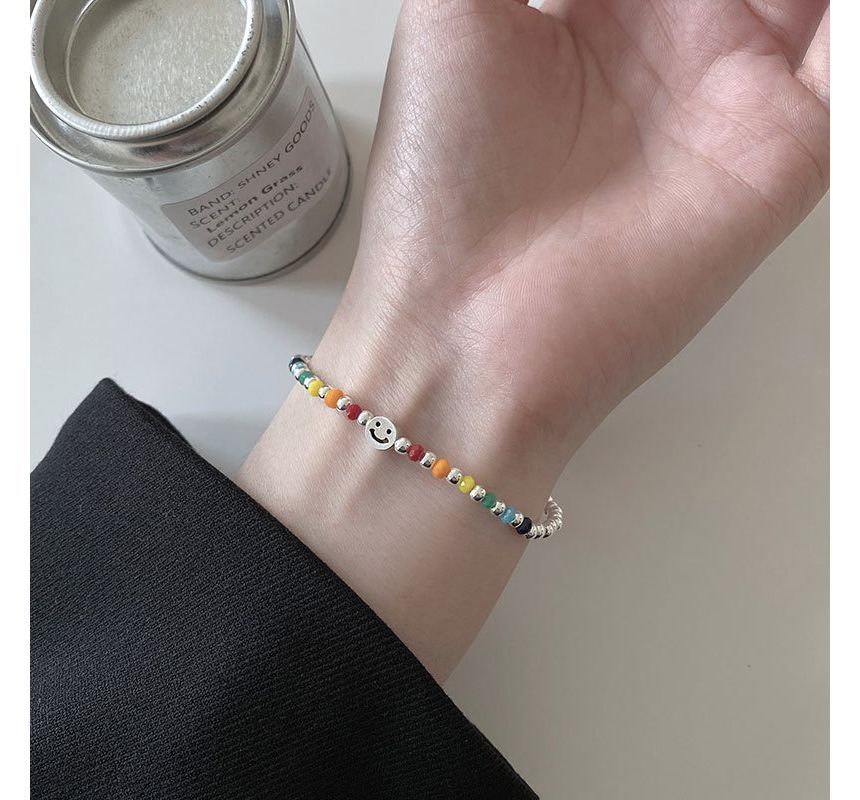 Face Rainbow Bracelet Smiley Silver Sterling