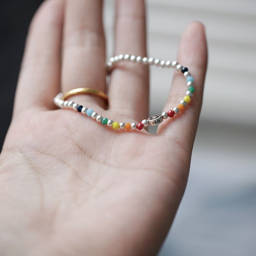 Face Rainbow Bracelet Smiley Silver Sterling