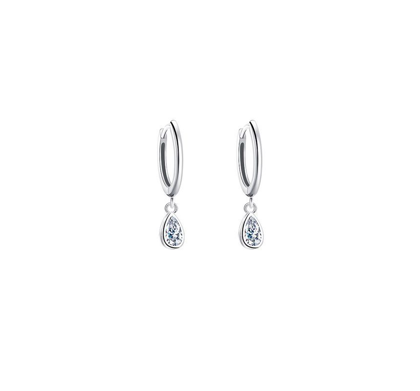 Rhinestone Silver Earring Sterling Dangle Droplet