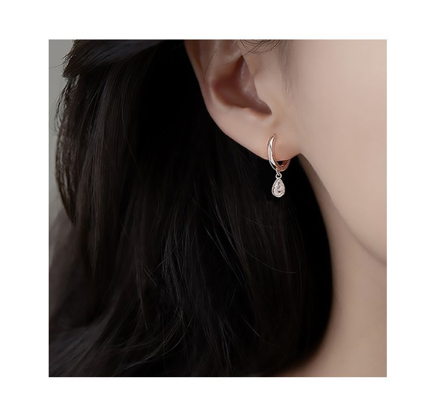 Rhinestone Silver Earring Sterling Dangle Droplet