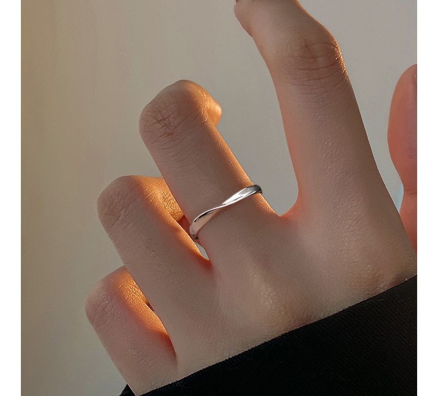 Silver Sterling Ring Twisted Open