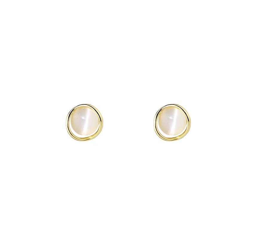 Cat Earring Eye Stud Stone Faux Alloy