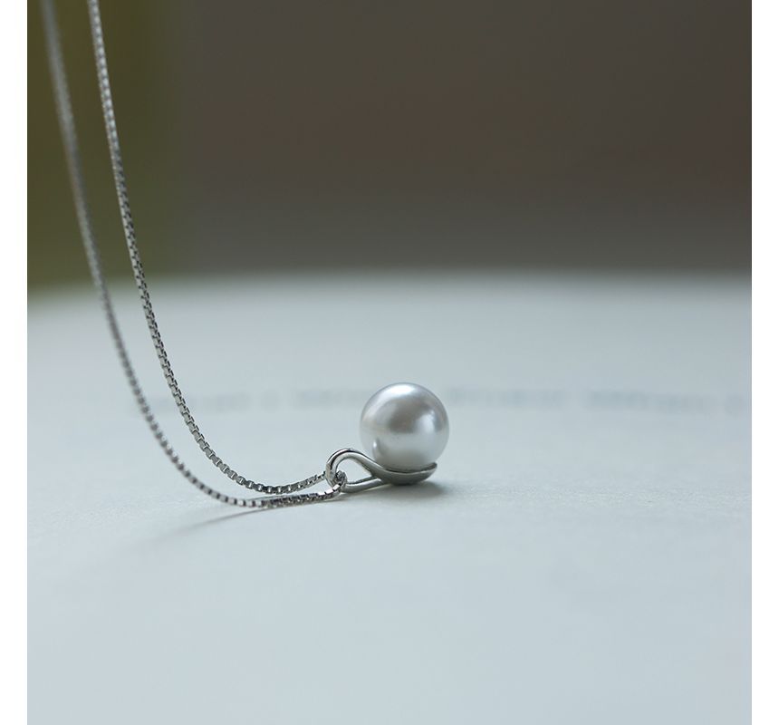 Necklace Pearl Faux Pendant Alloy