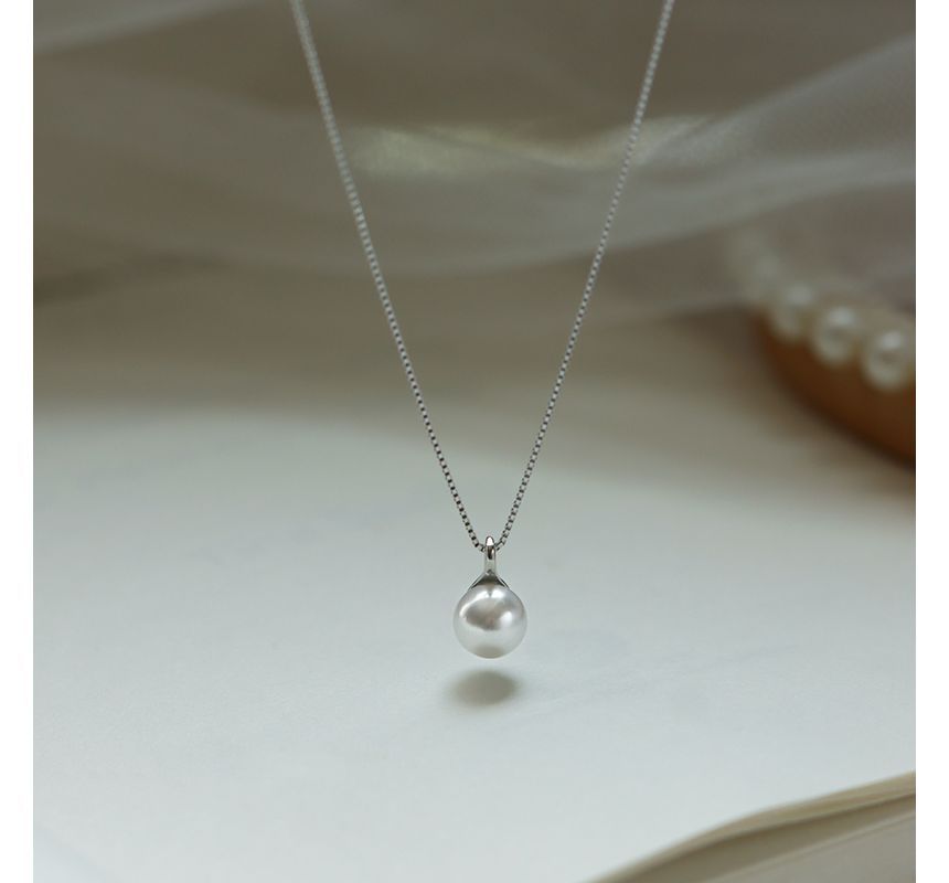 Necklace Pearl Faux Pendant Alloy