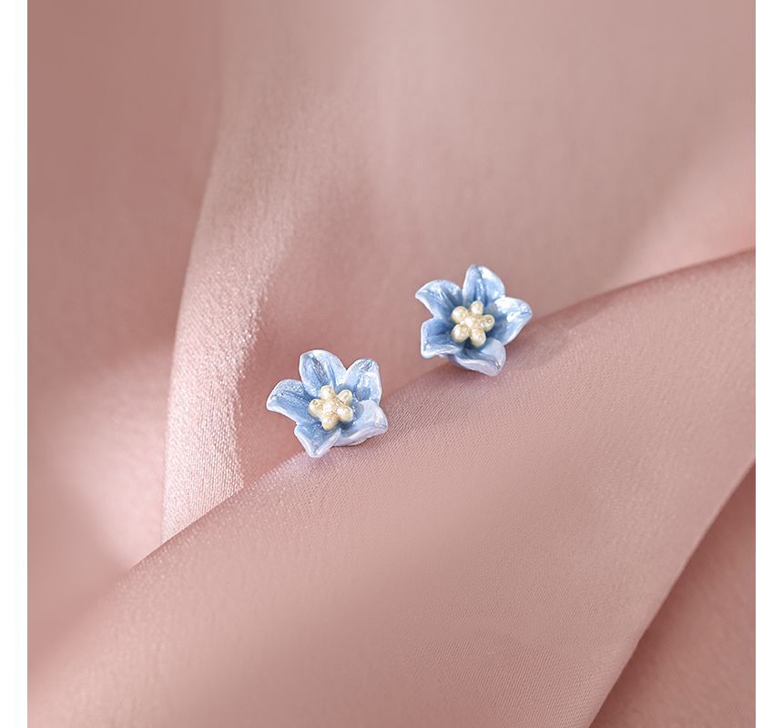 Acrylic Earring Stud Floral Alloy