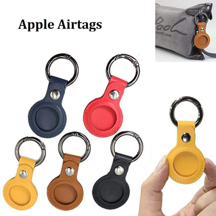 Faux AirTag Leather Keyring Holder