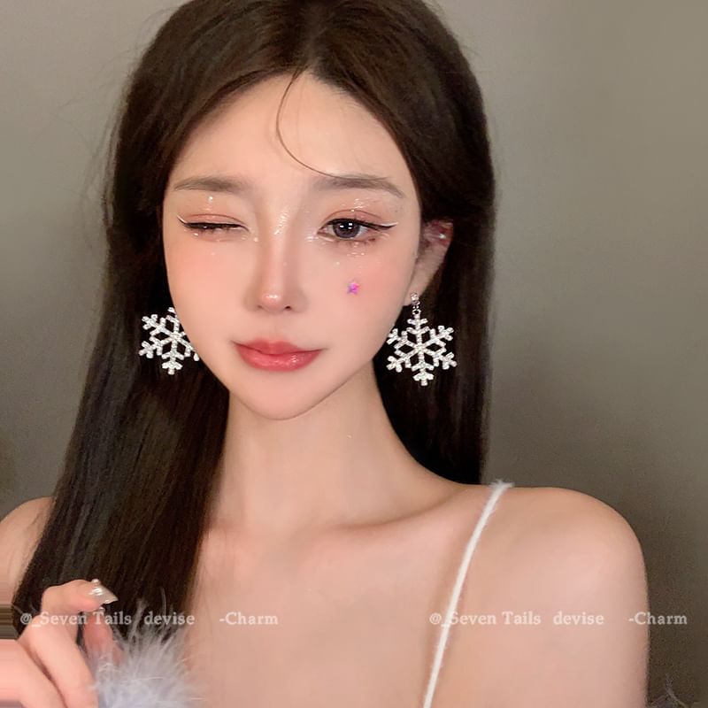 Chandelier Drop Christmas Earring Bracelet Set Choker Tree Snowflake Fluffy /