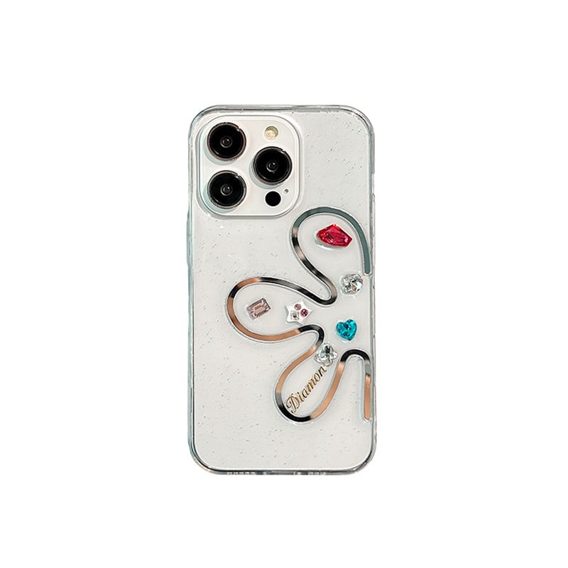 Floral Case Rhinestone Phone