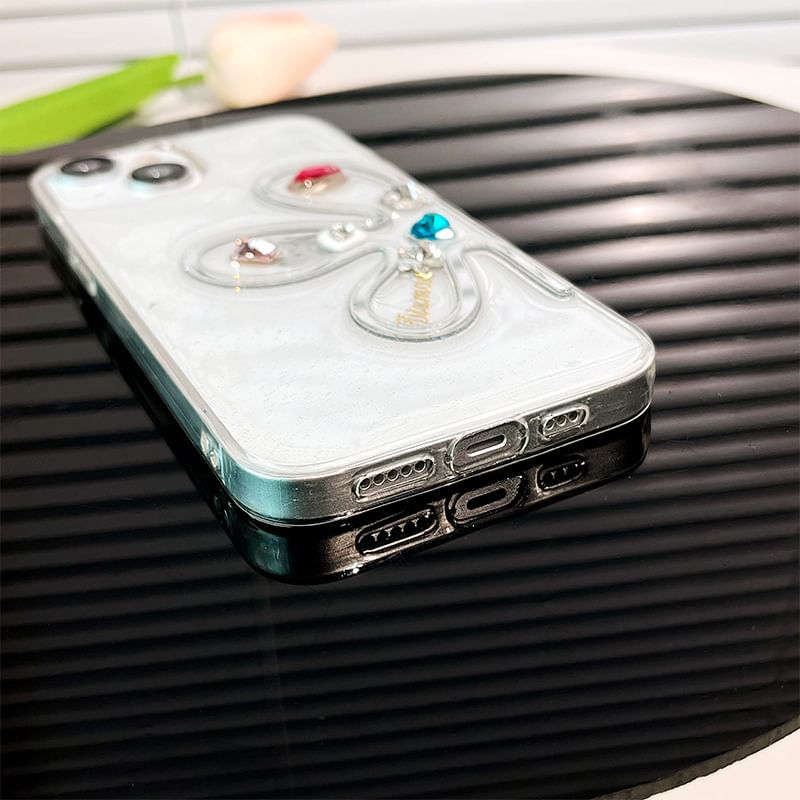 Floral Case Rhinestone Phone