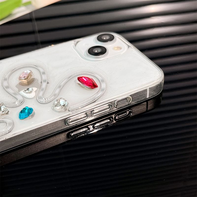 Floral Case Rhinestone Phone