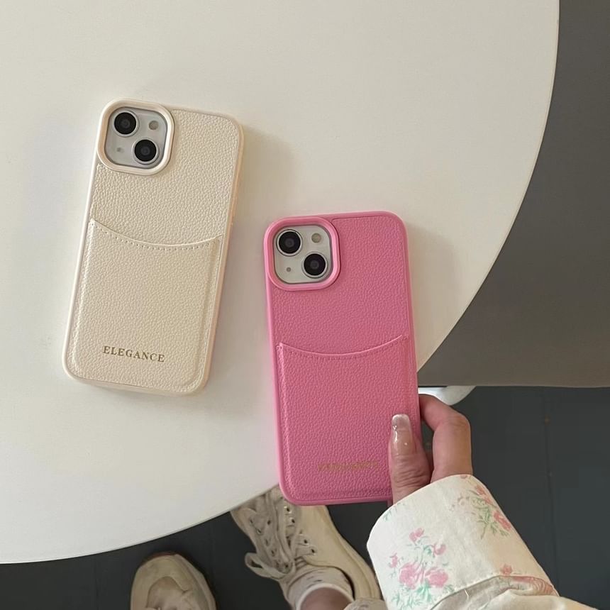 Card Leather Holder Phone Case Faux Lettering