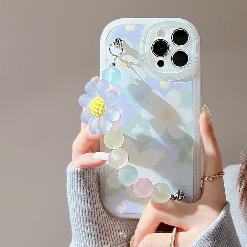 Floral Case Strap Phone