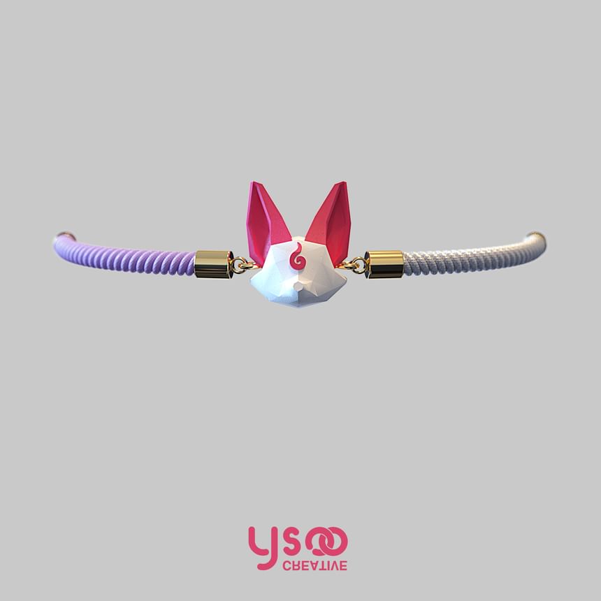 Fox Bracelet Acrylic Poly Low Cord