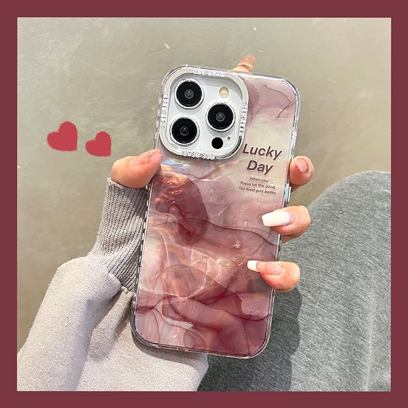 Floral Print Marble Case Phone