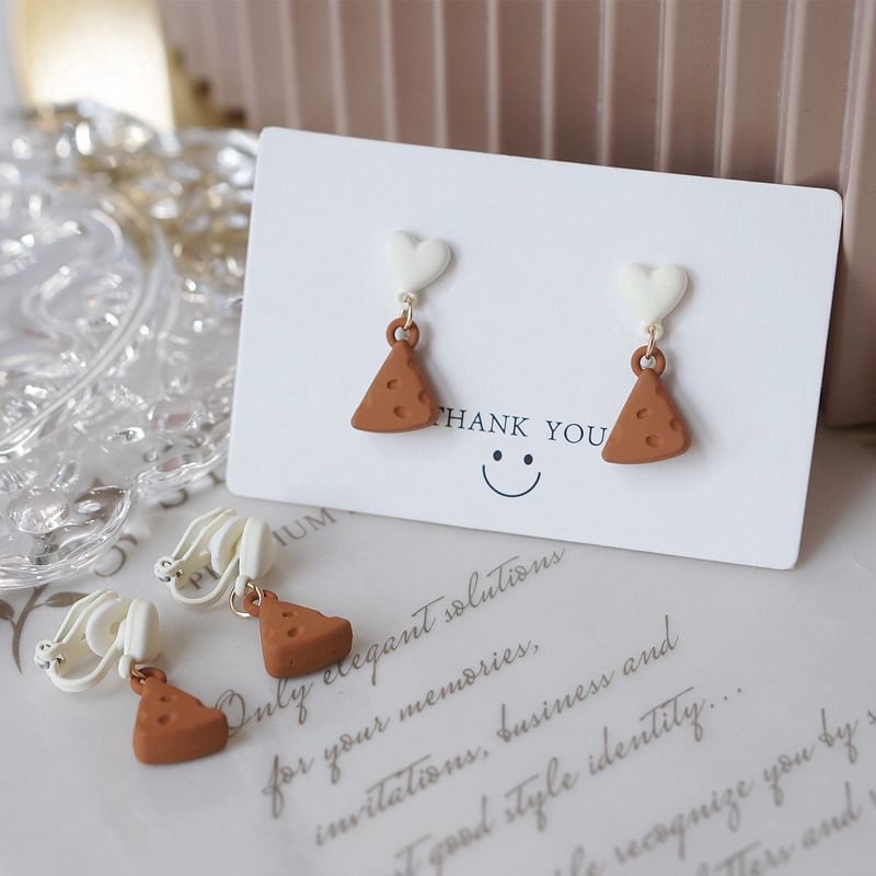 Cheese Earring Alloy Donut / Drop
