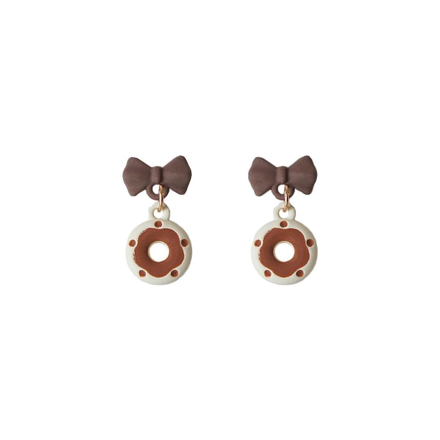 Cheese Earring Alloy Donut / Drop