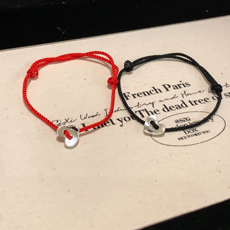 Alloy String Bracelet Heart