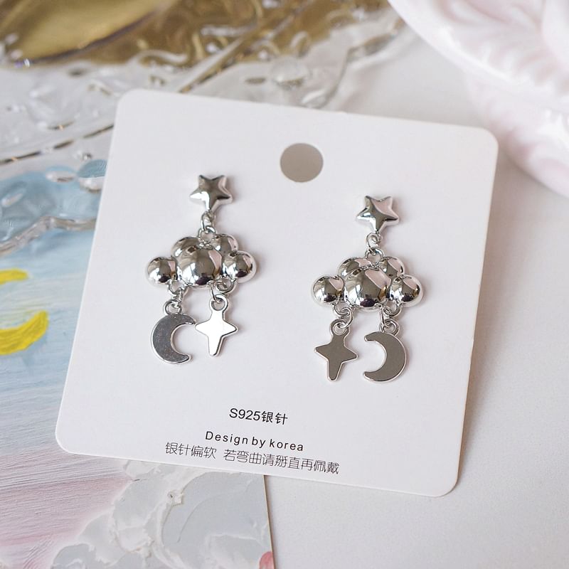 Moon Cloud Earring Dangle Star Alloy