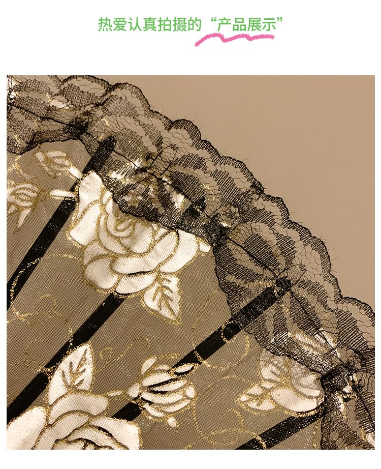 Foldable / Floral Designs) Set Choker (Various Hand Lace Fan