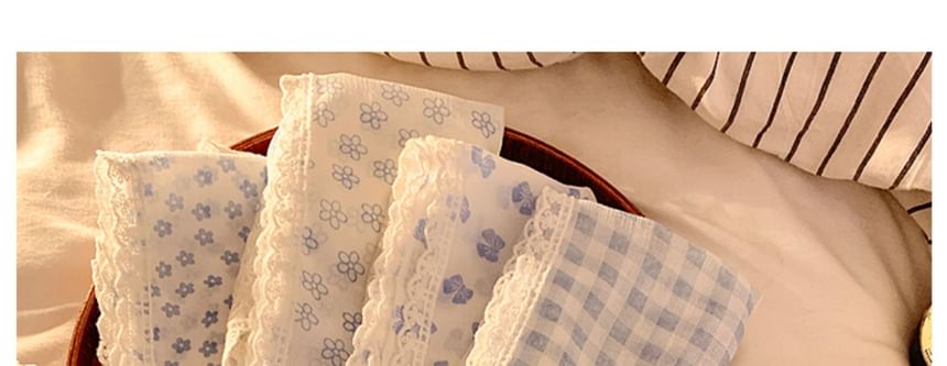 Head Trim Scarf Plaid (Various Triangle Lace Designs)