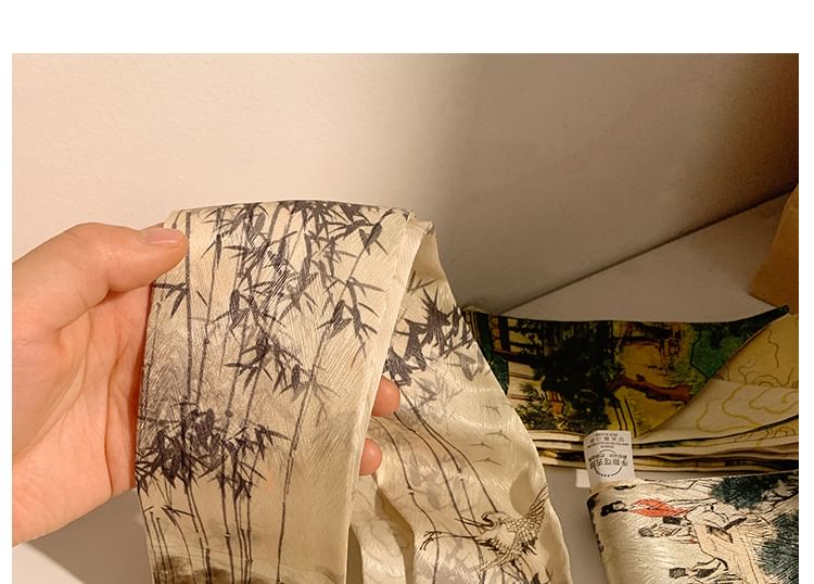 Tie Hair Scarf Narrow Print