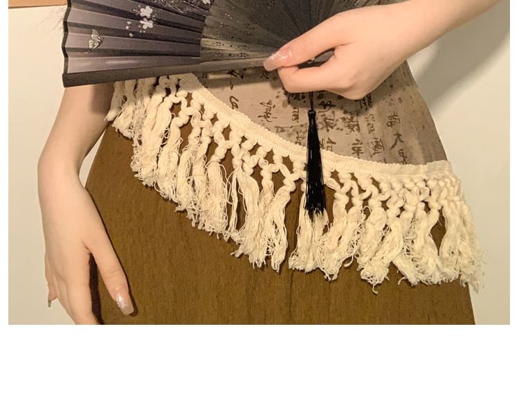 (Various Fan Print Hand Designs) Foldable Bamboo
