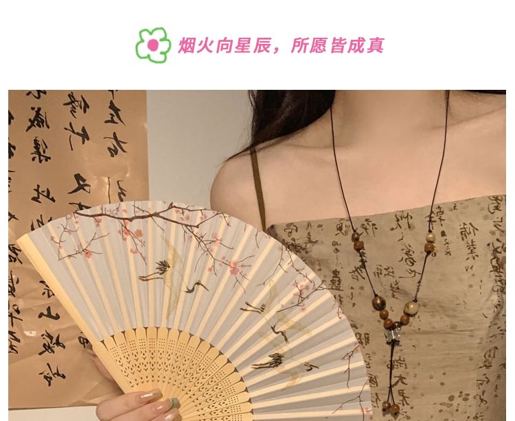 (Various Fan Print Hand Designs) Foldable Bamboo
