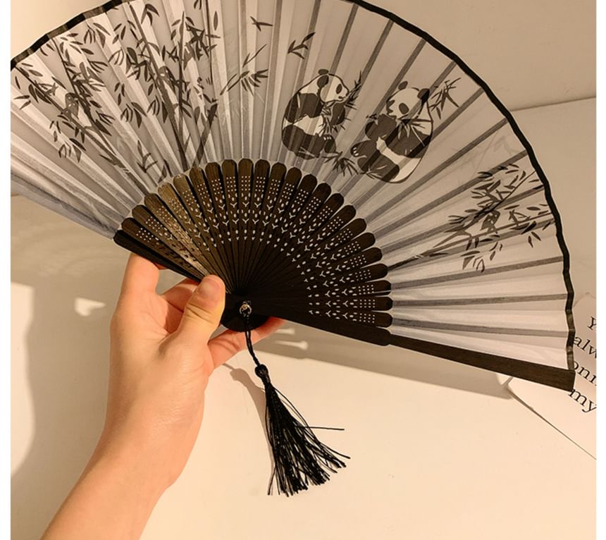 Foldable Fan Hand Print Bamboo (Various Designs)