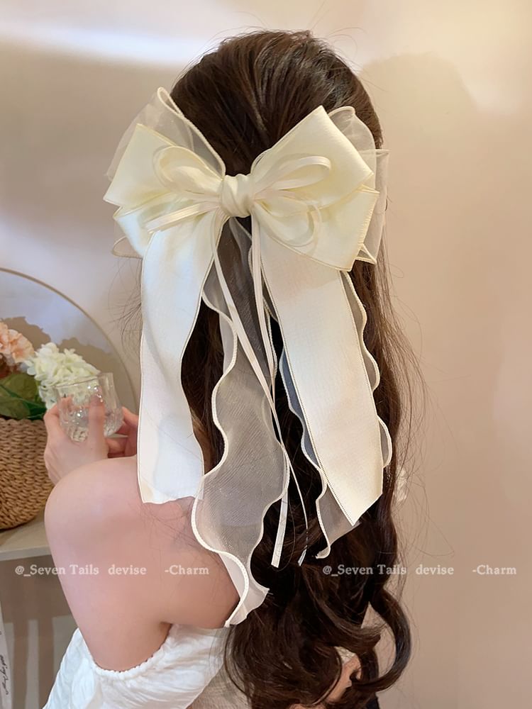 Hair Organza Bow Clip