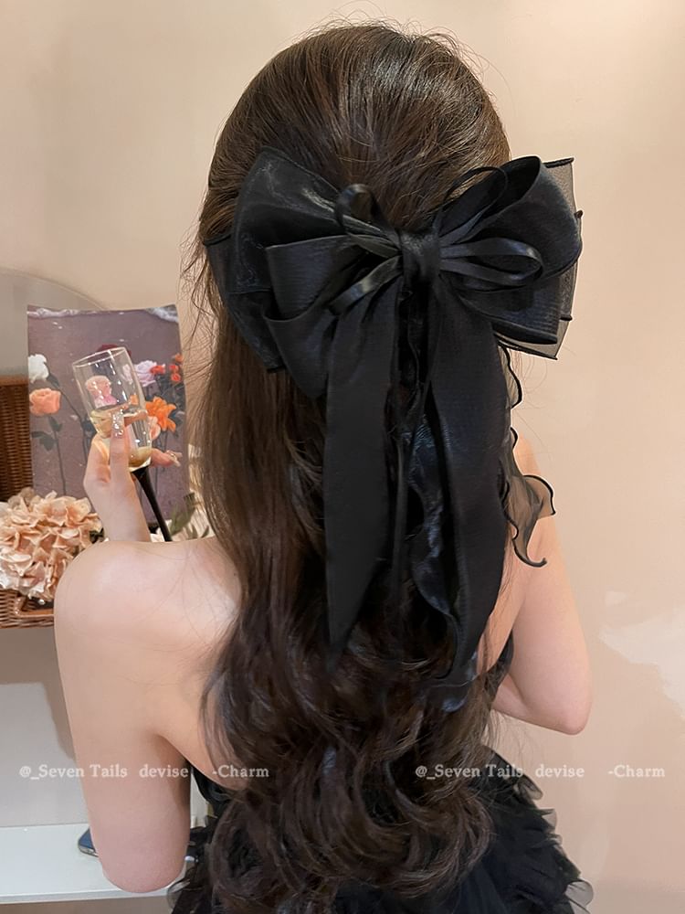 Hair Organza Bow Clip