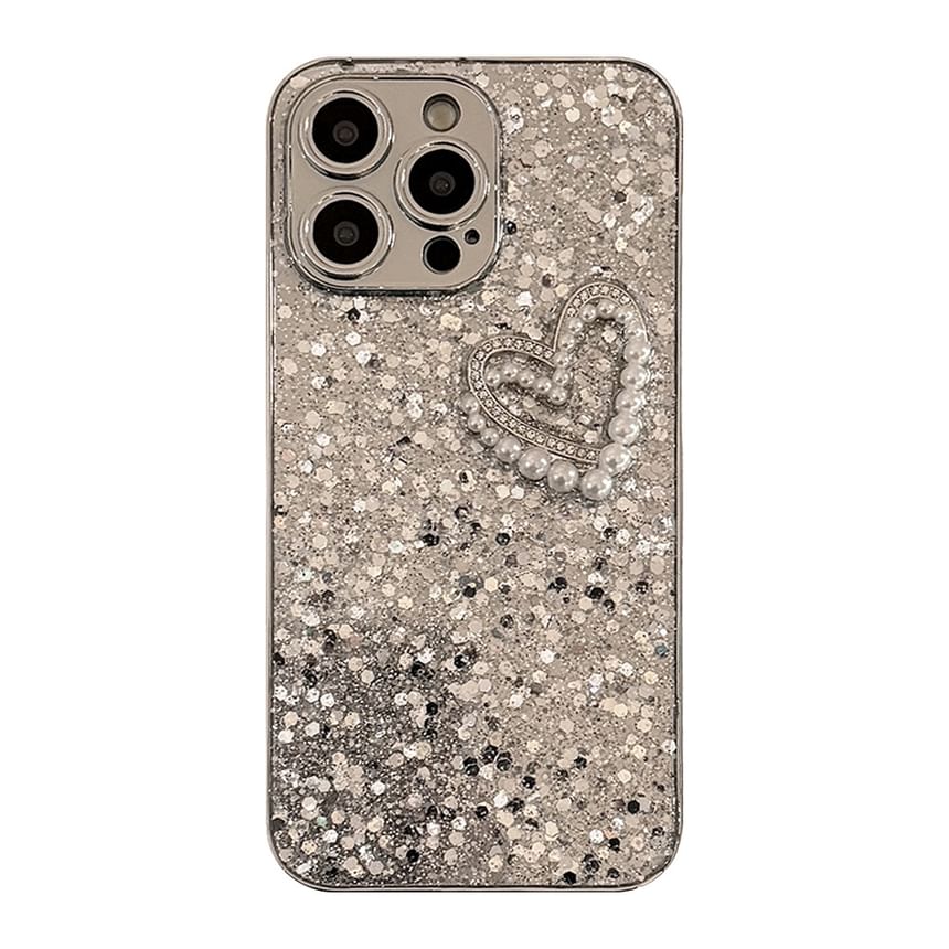 Heart Phone Case Pearl Faux