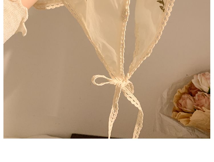 Embroidered Scrunchie Bandana (Various / Designs) Floral