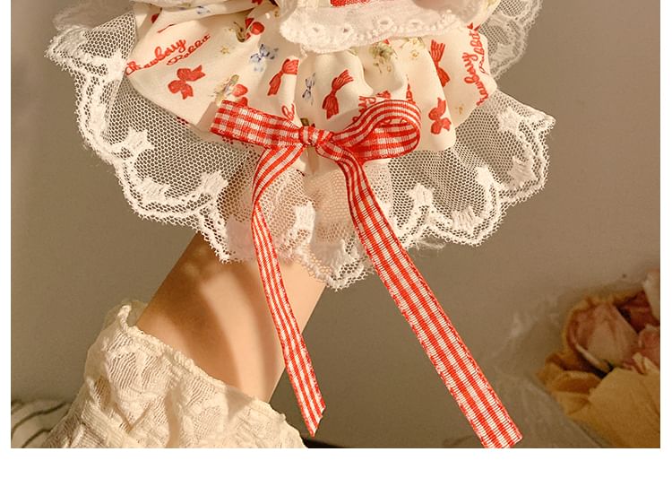 Scrunchie Cherry Trim Floral Bandana / Designs) (Various Lace