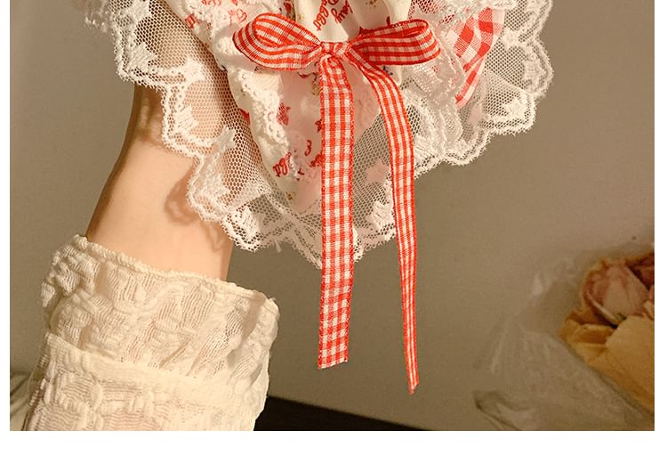 Scrunchie Cherry Trim Floral Bandana / Designs) (Various Lace