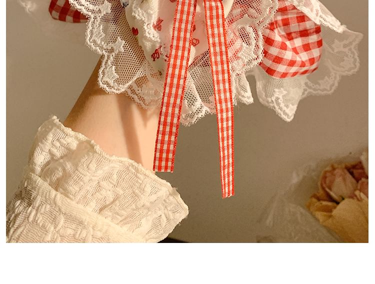 Scrunchie Cherry Trim Floral Bandana / Designs) (Various Lace