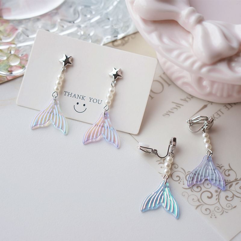 (Various Tail Designs) Dangle Alloy Mermaid Earring