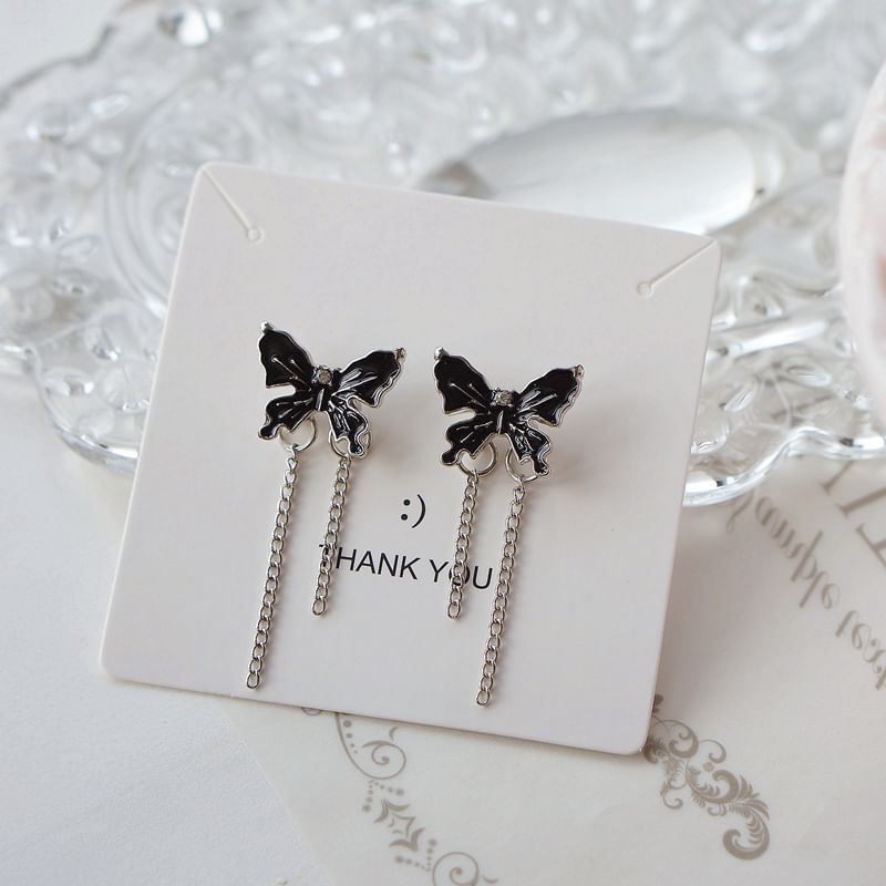 Drop / Earring Butterfly Enamel Clip On