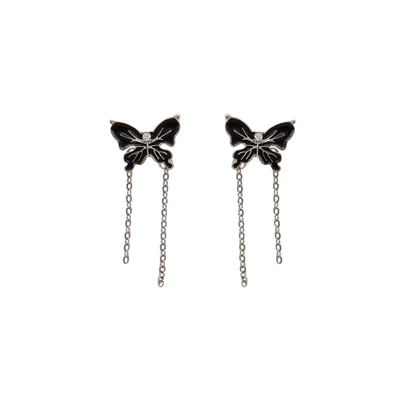 Drop / Earring Butterfly Enamel Clip On