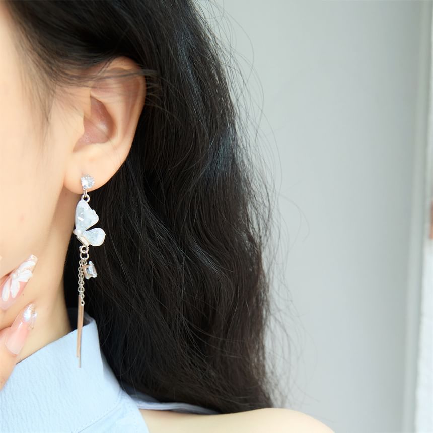 Butterfly Clip On Earring Drop /