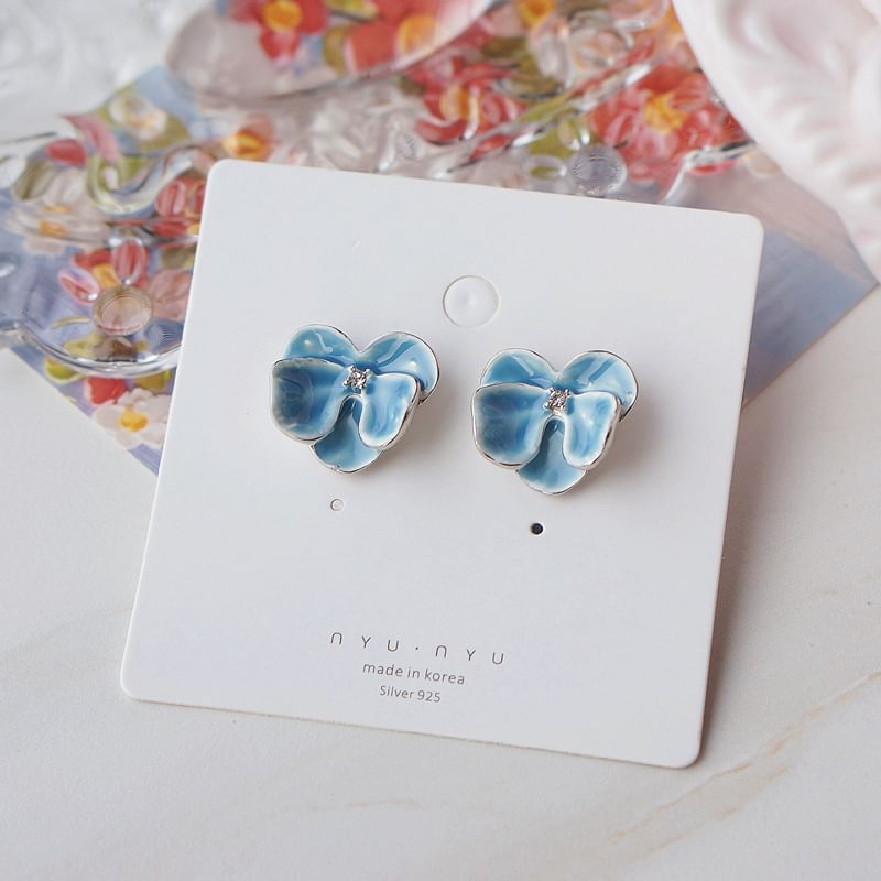 Earring On / Stud Orchid Clip Enamel