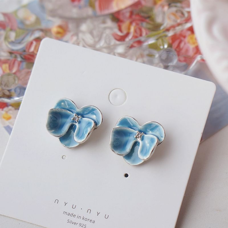 Earring On / Stud Orchid Clip Enamel
