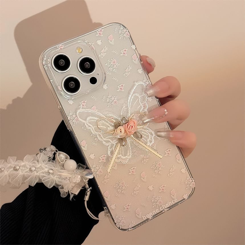 / Case Charm Set Lace Phone Butterfly